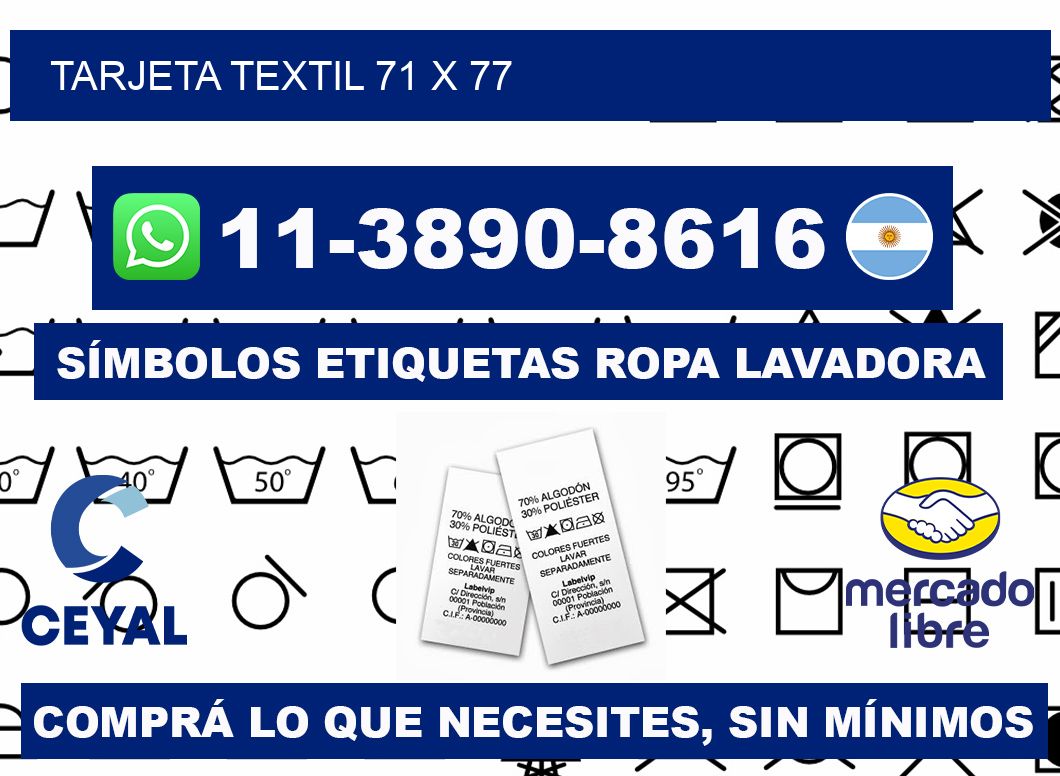 Tarjeta textil 71 x 77