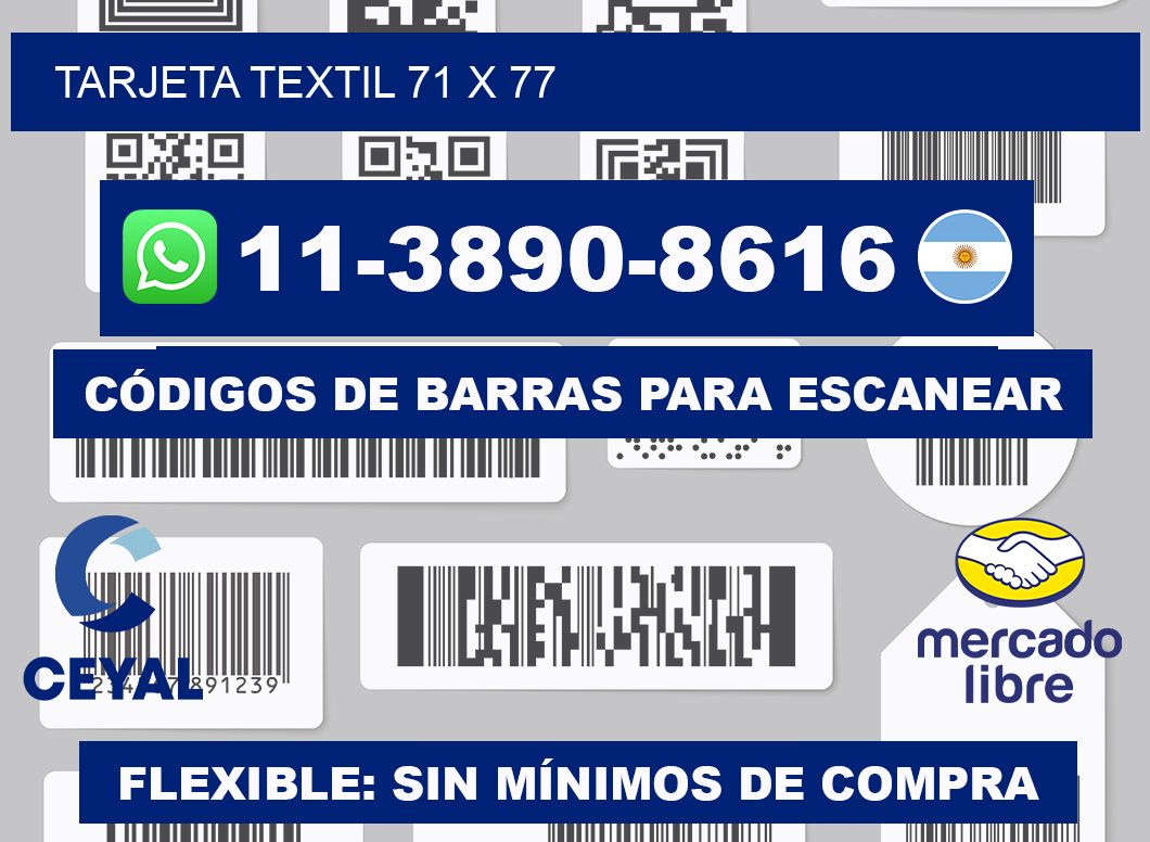 Tarjeta textil 71 x 77