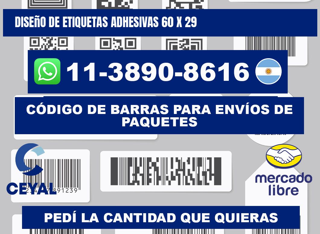 diseño de etiquetas adhesivas 60 x 29