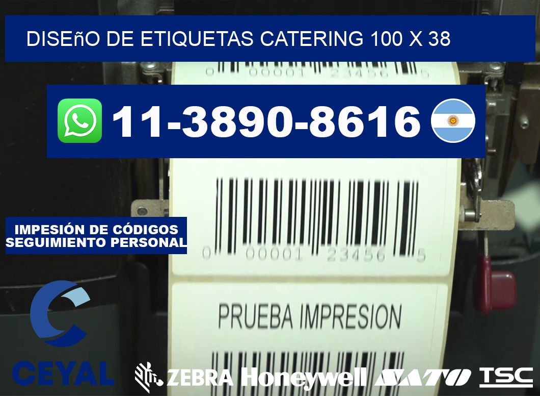 diseño de etiquetas catering 100 x 38