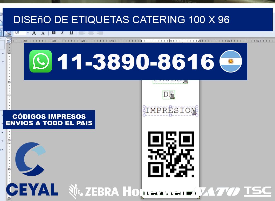 diseño de etiquetas catering 100 x 96