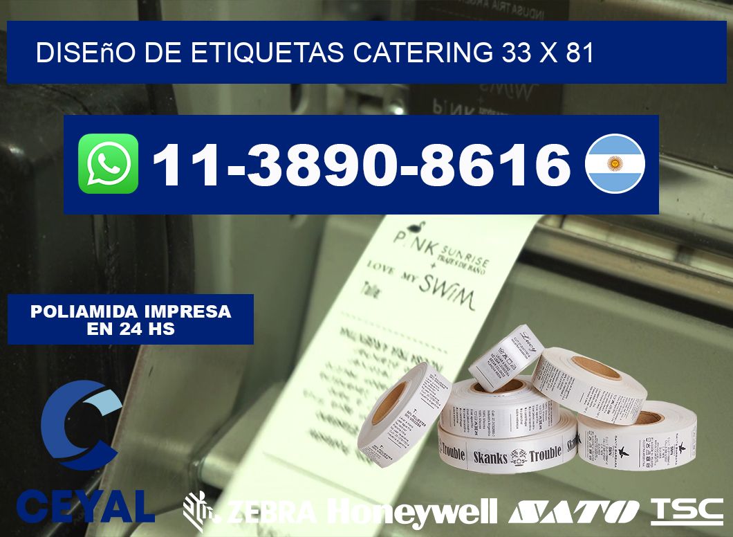 diseño de etiquetas catering 33 x 81