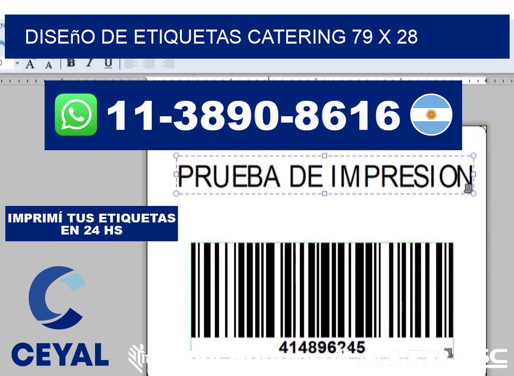 diseño de etiquetas catering 79 x 28