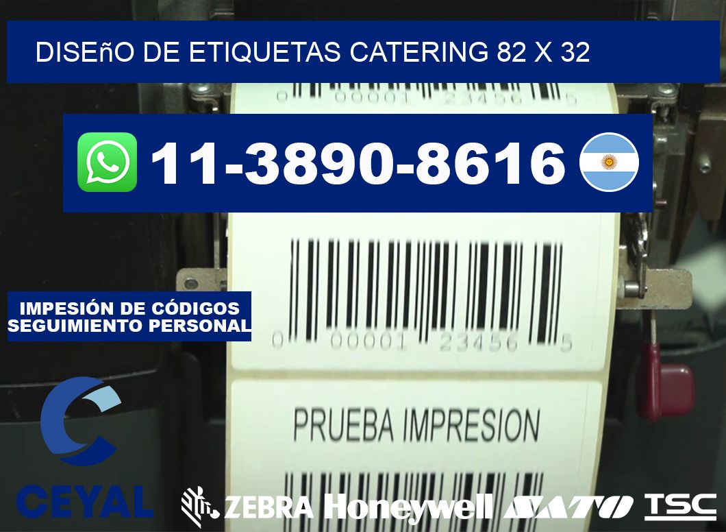 diseño de etiquetas catering 82 x 32
