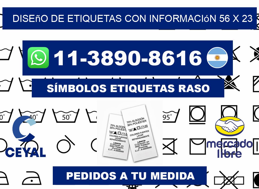 diseño de etiquetas con información 56 x 23
