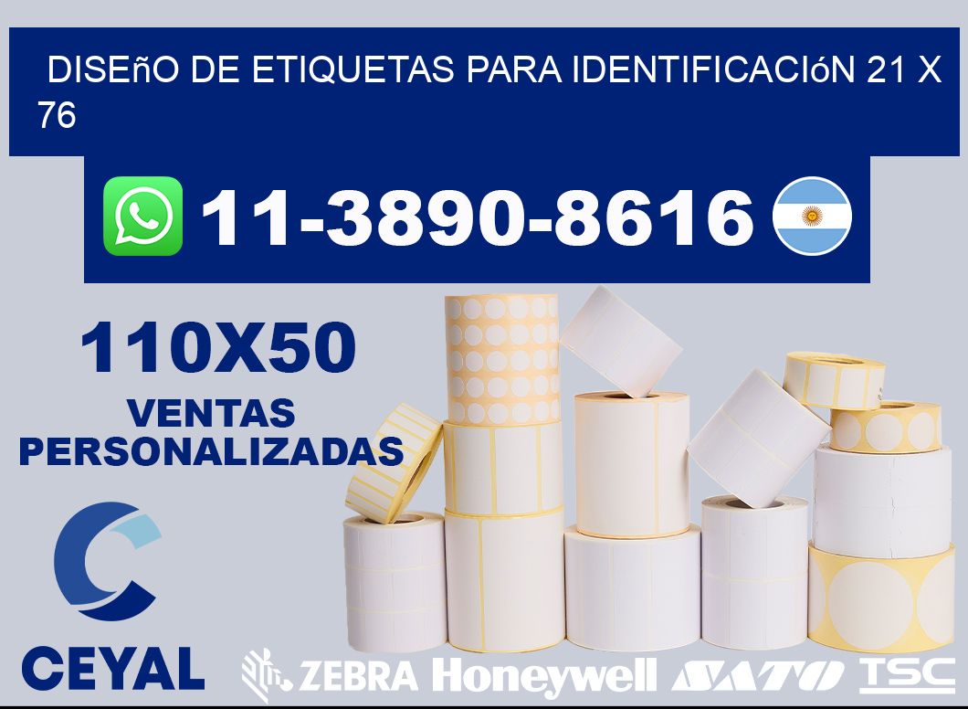 diseño de etiquetas para identificación 21 x 76