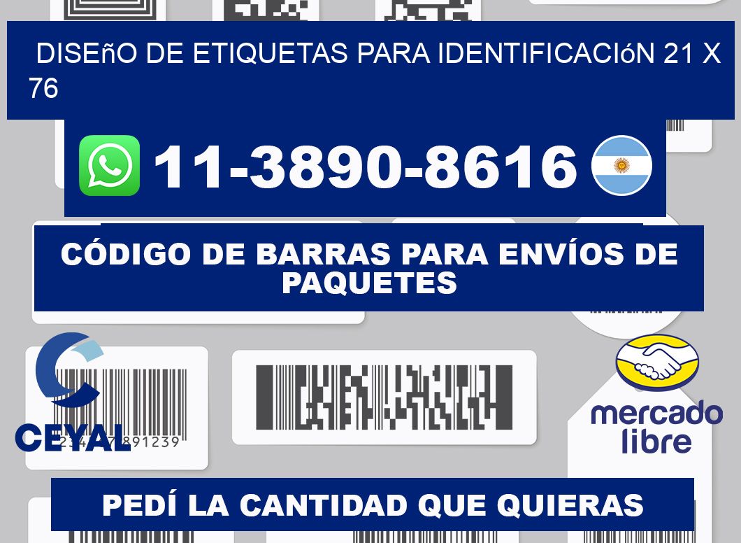 diseño de etiquetas para identificación 21 x 76