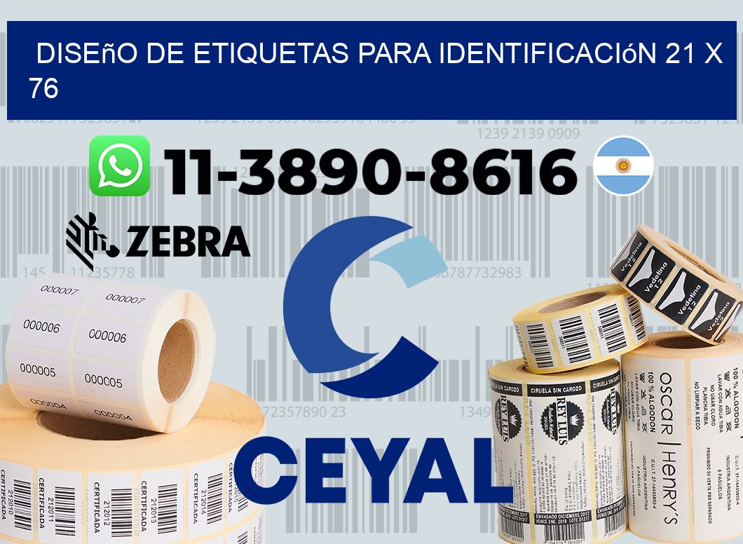 diseño de etiquetas para identificación 21 x 76