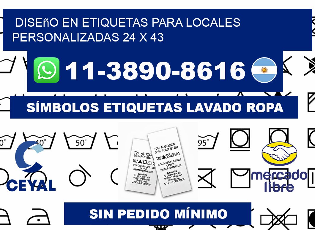 diseño en etiquetas para locales personalizadas 24 x 43