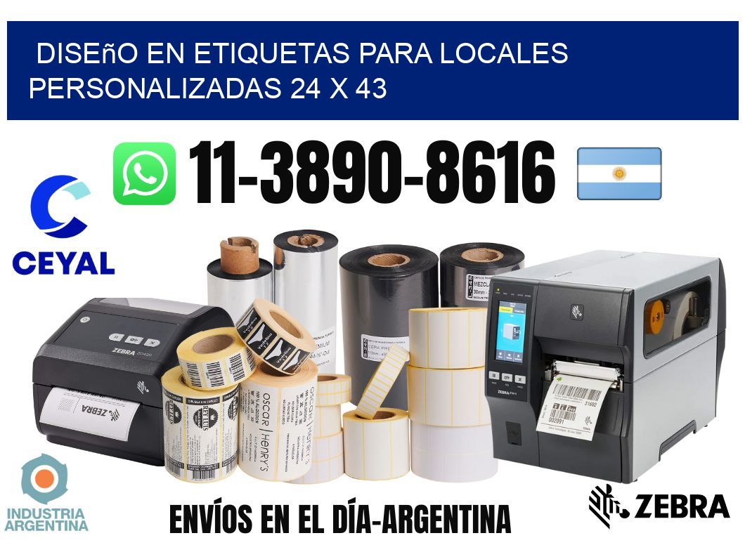 diseño en etiquetas para locales personalizadas 24 x 43