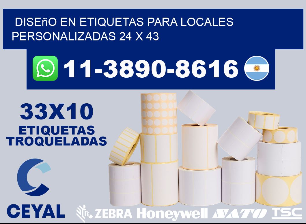 diseño en etiquetas para locales personalizadas 24 x 43