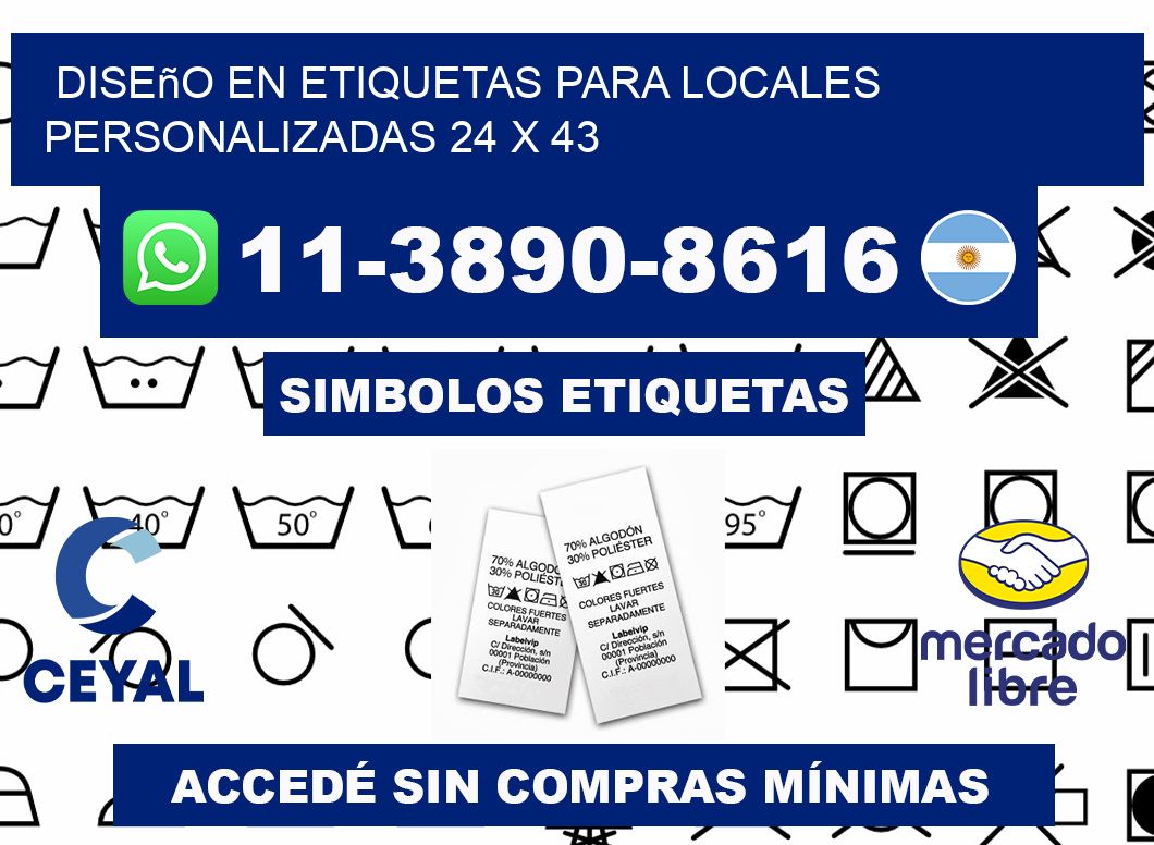 diseño en etiquetas para locales personalizadas 24 x 43