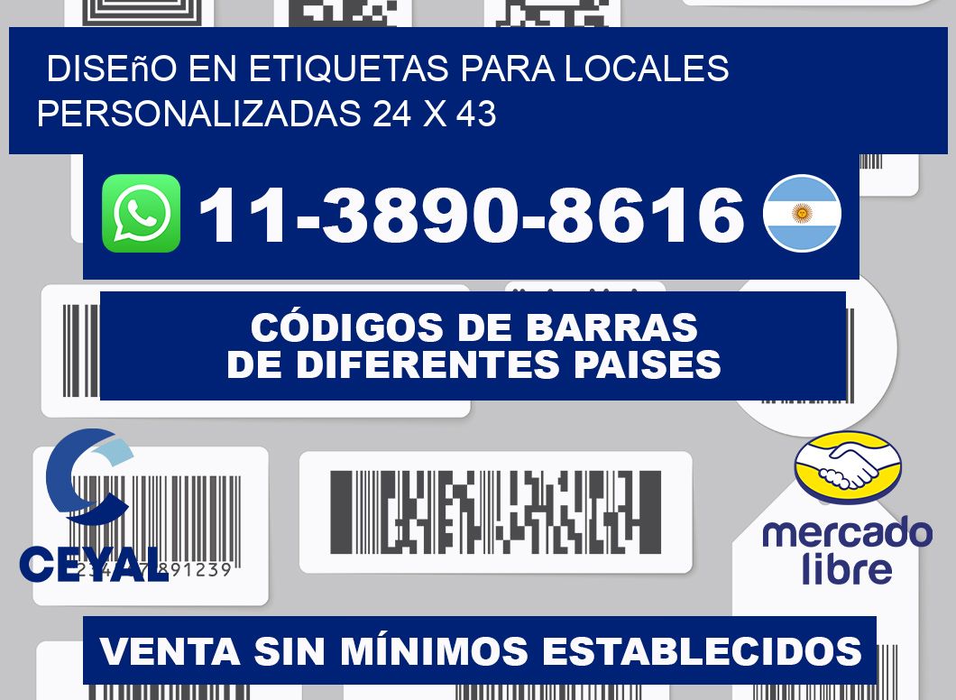 diseño en etiquetas para locales personalizadas 24 x 43