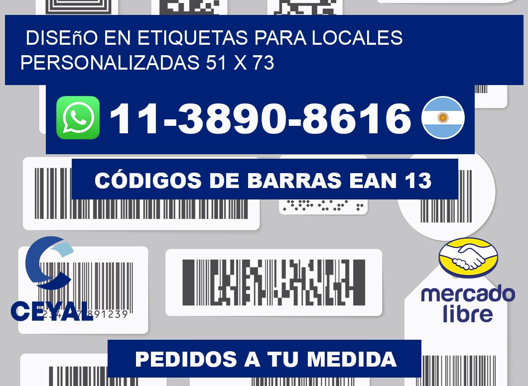 diseño en etiquetas para locales personalizadas 51 x 73