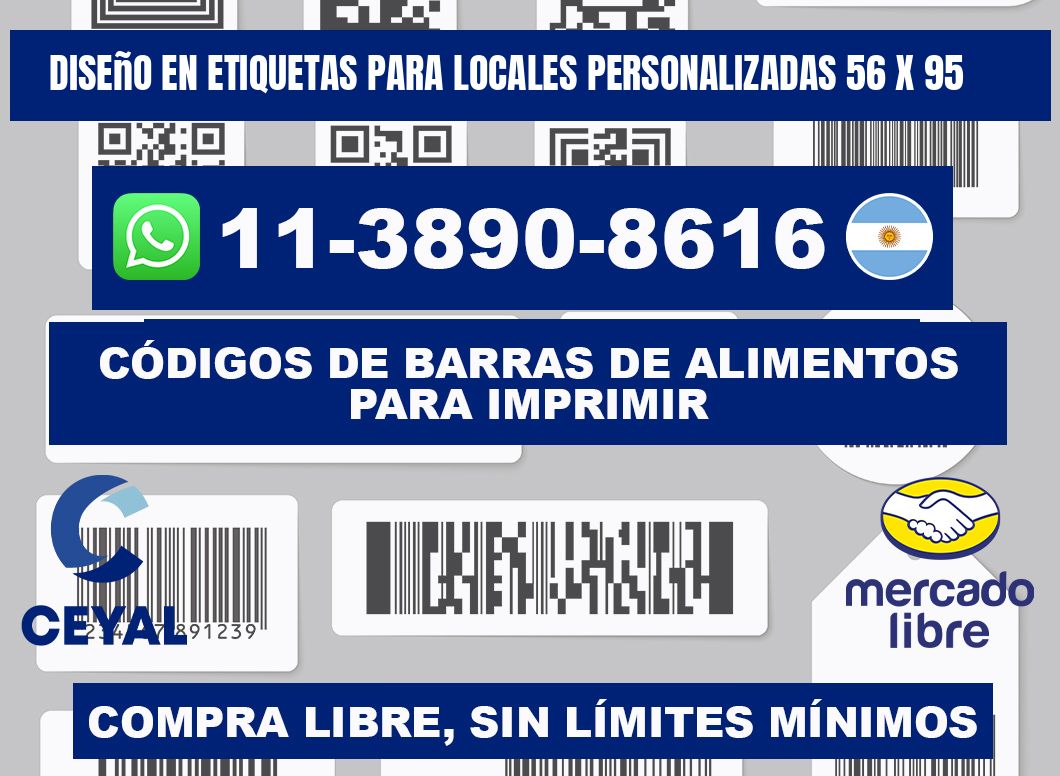 diseño en etiquetas para locales personalizadas 56 x 95