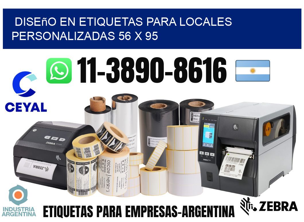 diseño en etiquetas para locales personalizadas 56 x 95