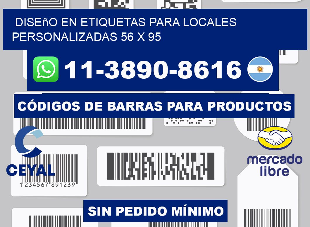 diseño en etiquetas para locales personalizadas 56 x 95