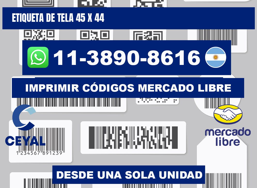 etiqueta de tela 45 x 44