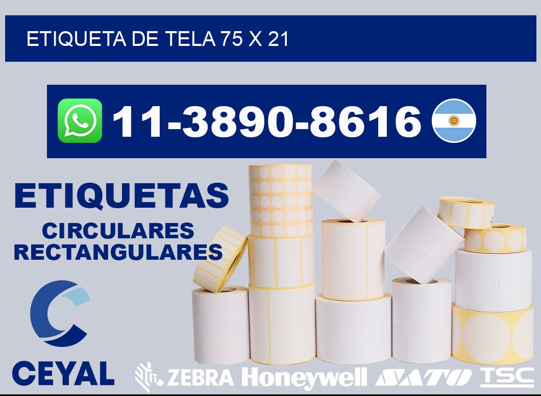 etiqueta de tela 75 x 21