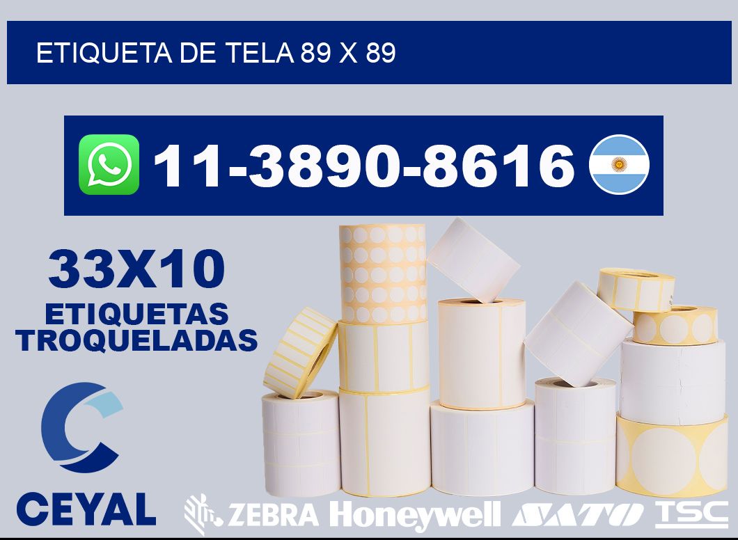 etiqueta de tela 89 x 89