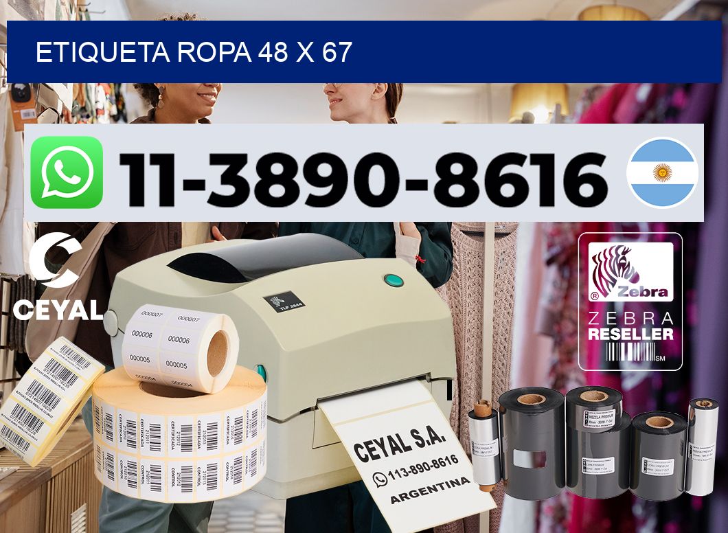 etiqueta ropa 48 x 67