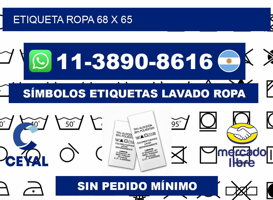 etiqueta ropa 68 x 65