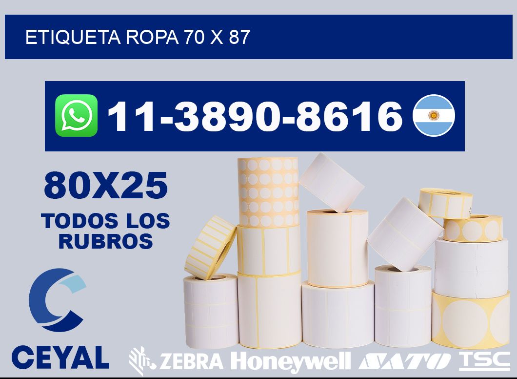 etiqueta ropa 70 x 87