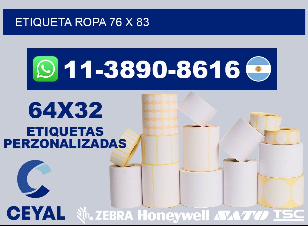 etiqueta ropa 76 x 83