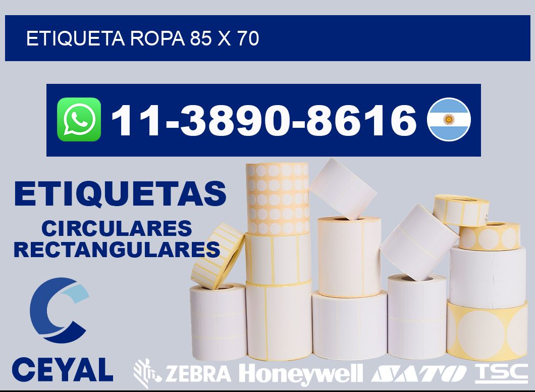 etiqueta ropa 85 x 70