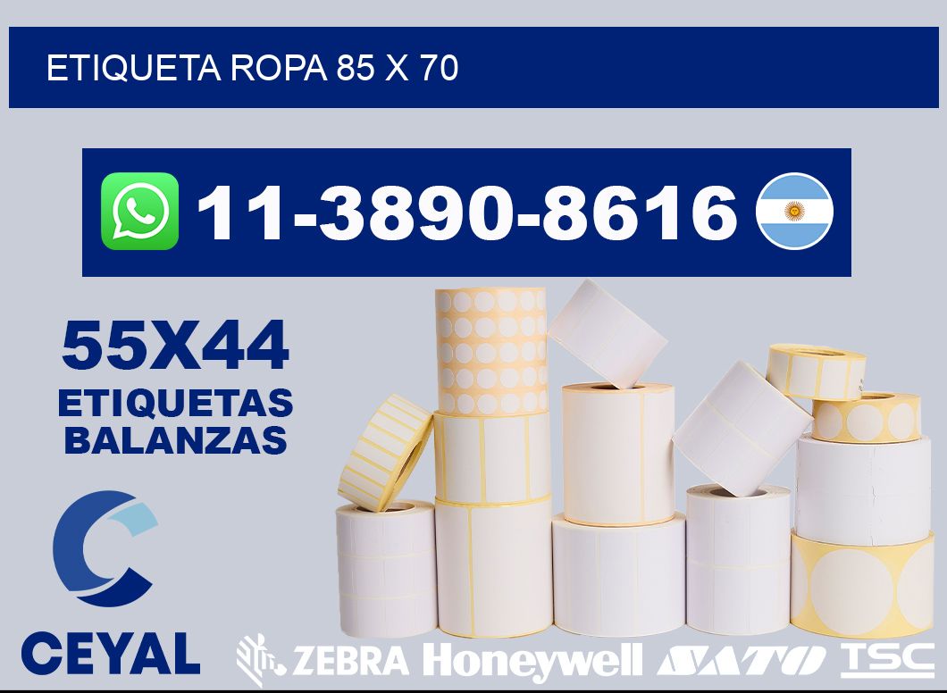 etiqueta ropa 85 x 70