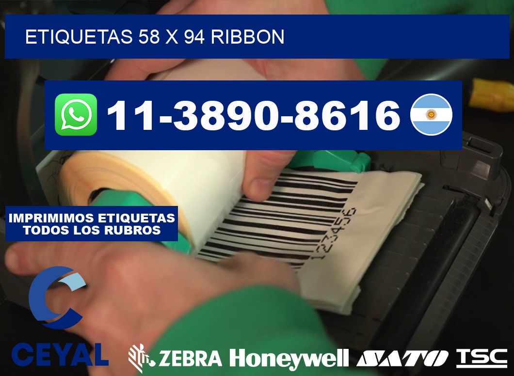 etiquetas 58 x 94 ribbon