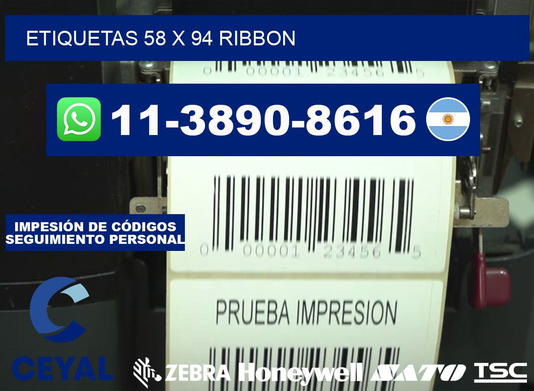 etiquetas 58 x 94 ribbon
