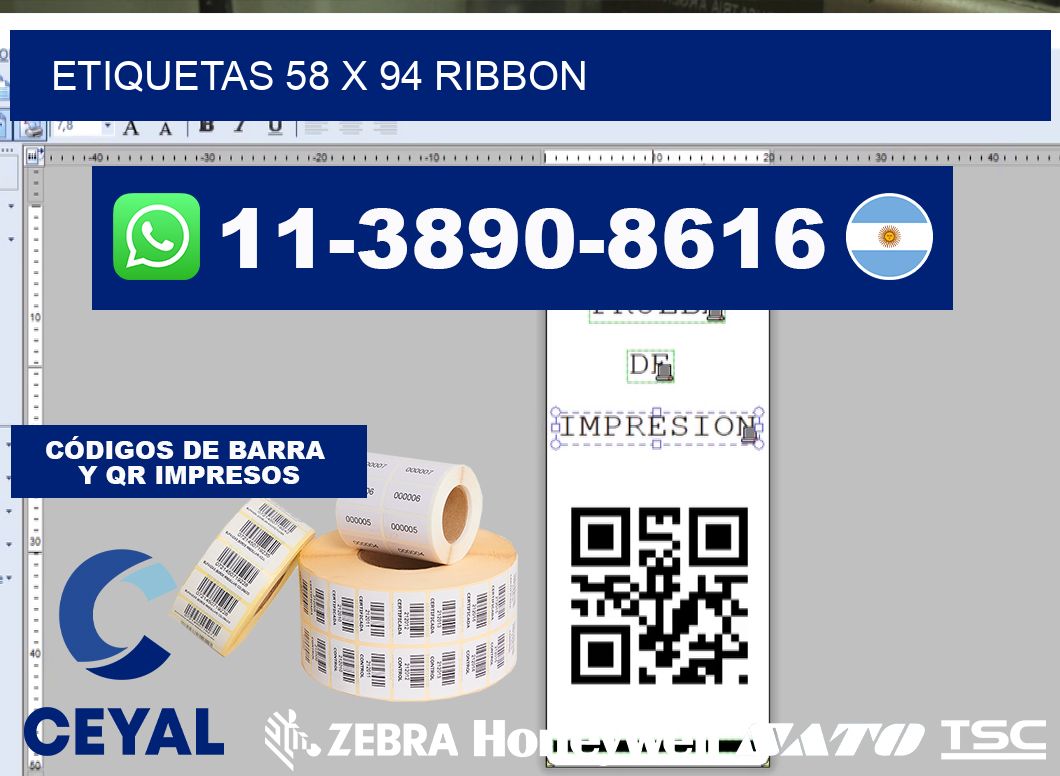 etiquetas 58 x 94 ribbon