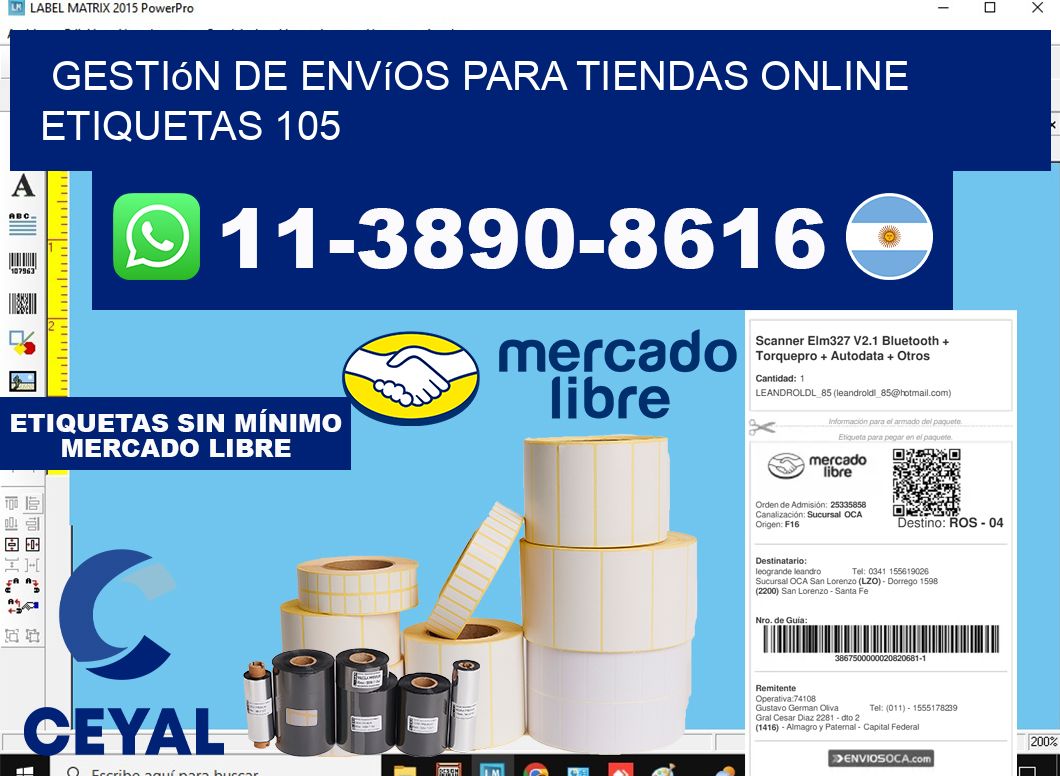 Gestión de envíos para tiendas online  etiquetas 105