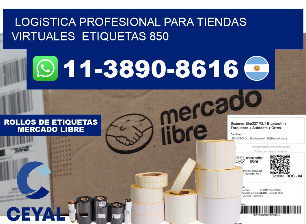 Logística profesional para tiendas virtuales  etiquetas 850