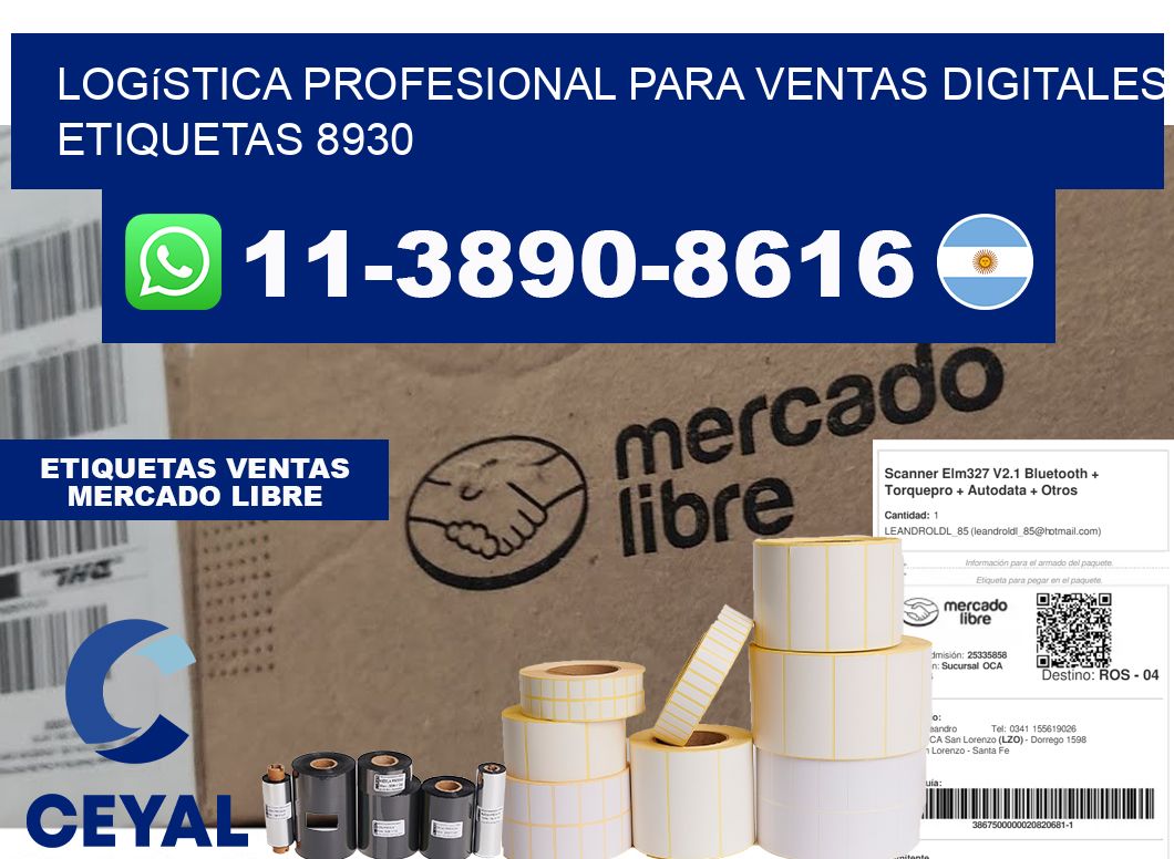 Logística profesional para ventas digitales  etiquetas 8930