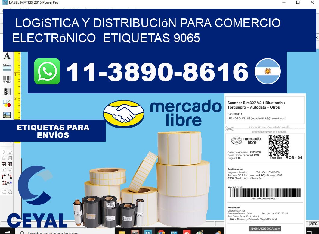 Logística y distribución para comercio electrónico etiquetas 9065