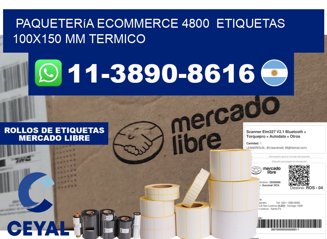 Paquetería eCommerce 4800 etiquetas 100x150 mm termico