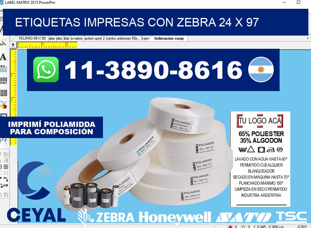 etiquetas impresas con zebra 24 x 97