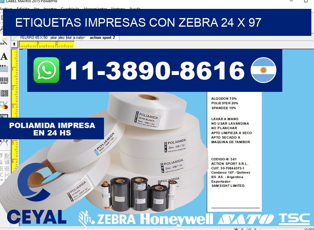 etiquetas impresas con zebra 24 x 97