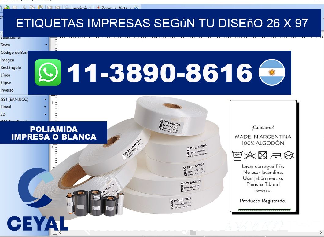 etiquetas impresas según tu diseño 26 x 97