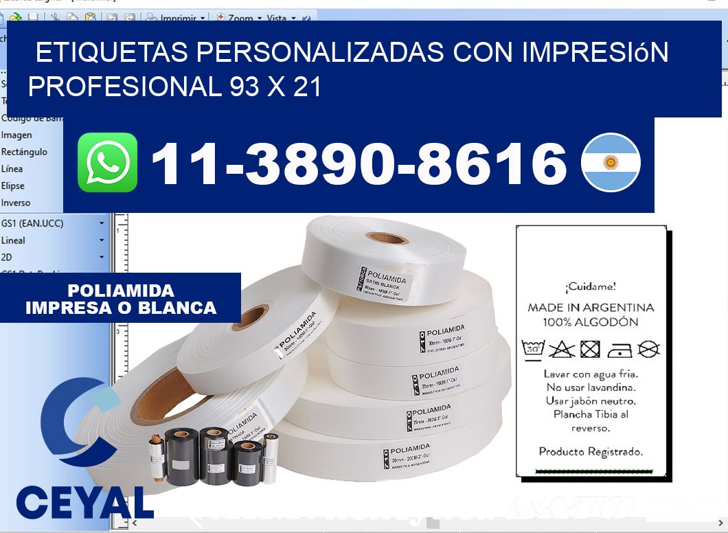 etiquetas personalizadas con impresión profesional 93 x 21
