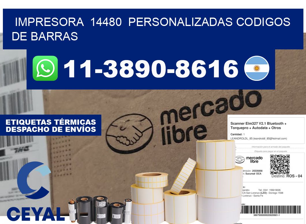 impresora  14480  personalizadas codigos de barras