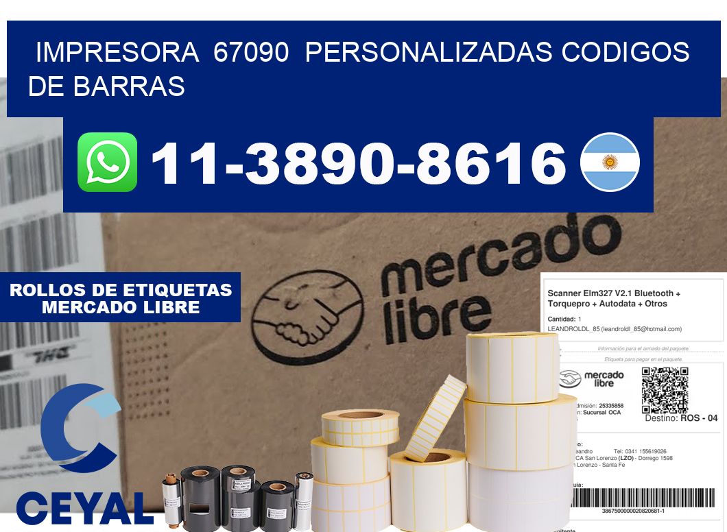 impresora 67090 personalizadas codigos de barras