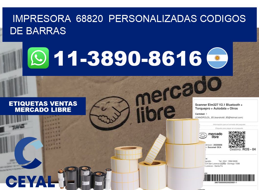 impresora 68820 personalizadas codigos de barras