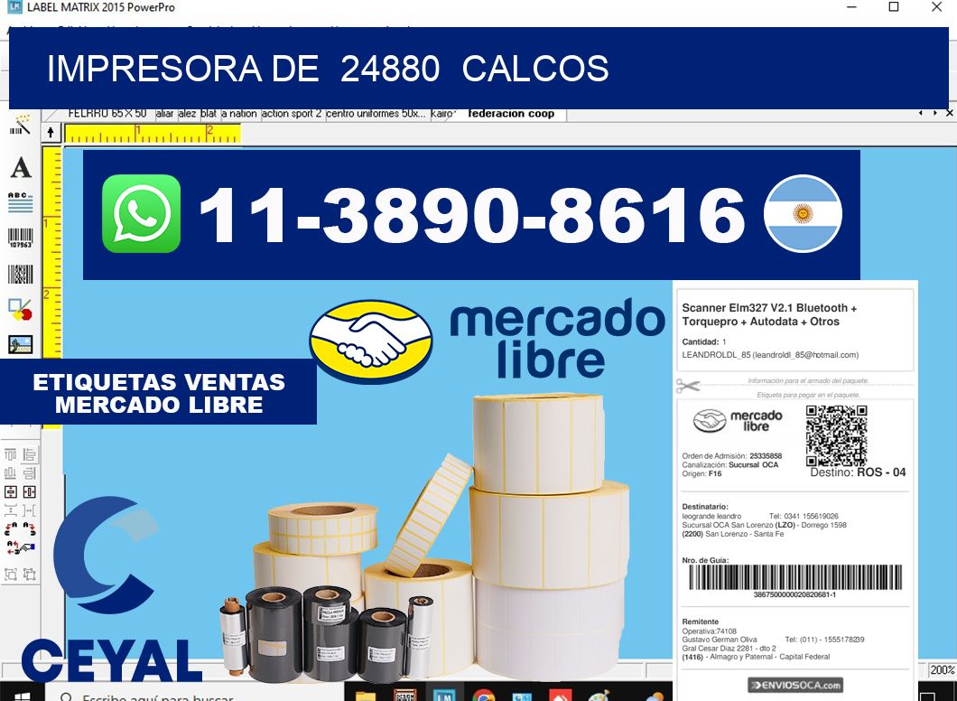 impresora de  24880  calcos