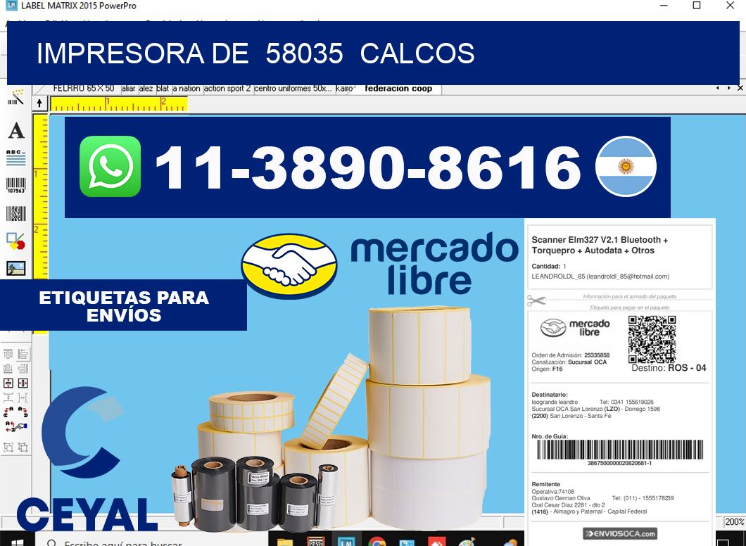 impresora de  58035  calcos