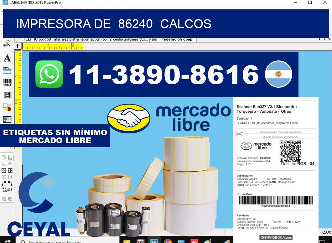 impresora de 86240 calcos