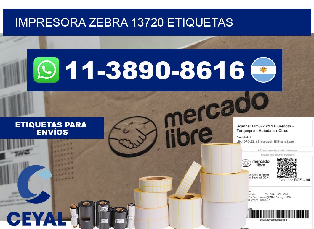 impresora zebra 13720 etiquetas