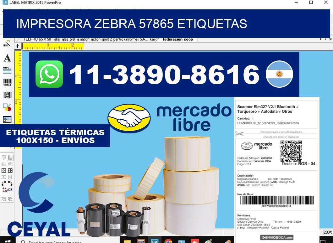 impresora zebra 57865 etiquetas